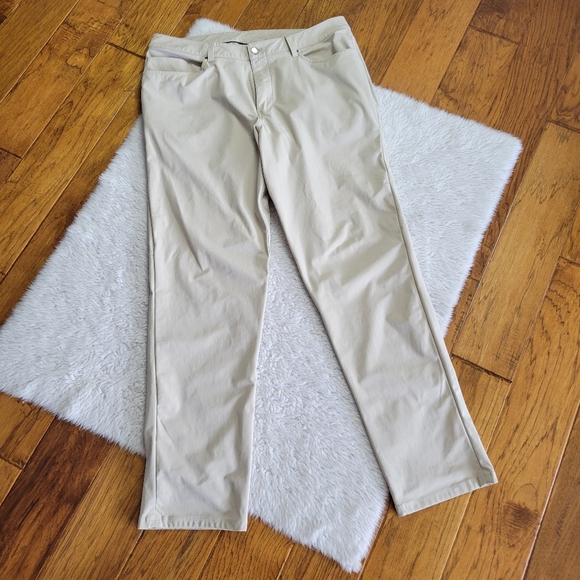 Lululemon ABC Pant Classic Men's 36 LM5ACFS Tan Pants - Picture 1 of 6